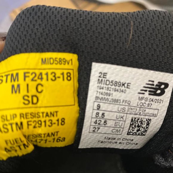 NIB Size 9W New Balance Industrial 589 Carbon Fiber Toe Gym Shoe - Picture 8 of 8